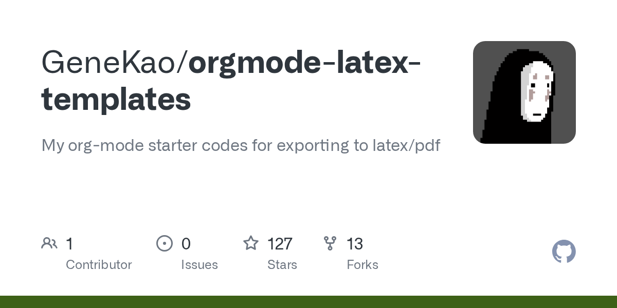 orgmode-latex-templates on GitHub